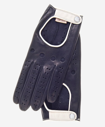 CD4134 (navy) - Women's Italian Lambskin Driving Gloves - Leather Gloves Online - Luxury Leather Gloves - 1
