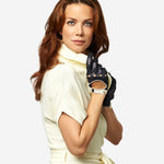 CD4134 (navy) - Women's Italian Lambskin Driving Gloves - Leather Gloves Online - Luxury Leather Gloves - 4