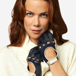 CD4134 (navy) - Women's Italian Lambskin Driving Gloves - Leather Gloves Online - Luxury Leather Gloves - 3