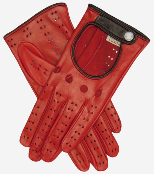 CD4134 (red) - Women's Italian lambskin driving gloves