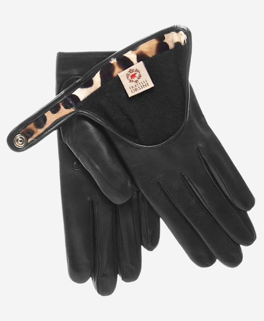 CD4136 (black) - Women’s Italian winter leather driving gloves with cashmere lining