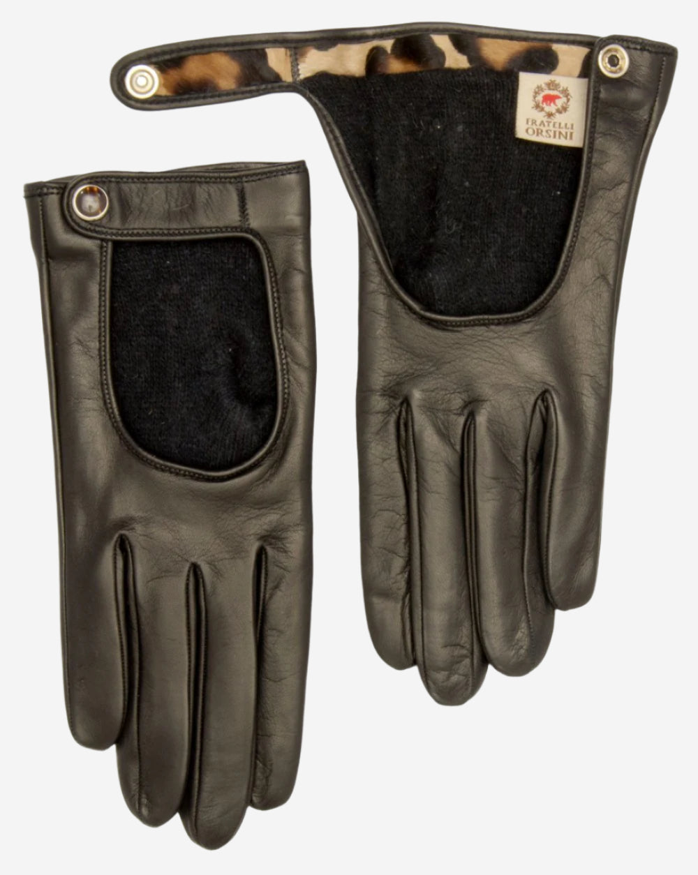 CD4136 (black) - Women's Italian Cashmere Lined Leather Driving Gloves - Leather Gloves Online - Luxury Leather Gloves - 3