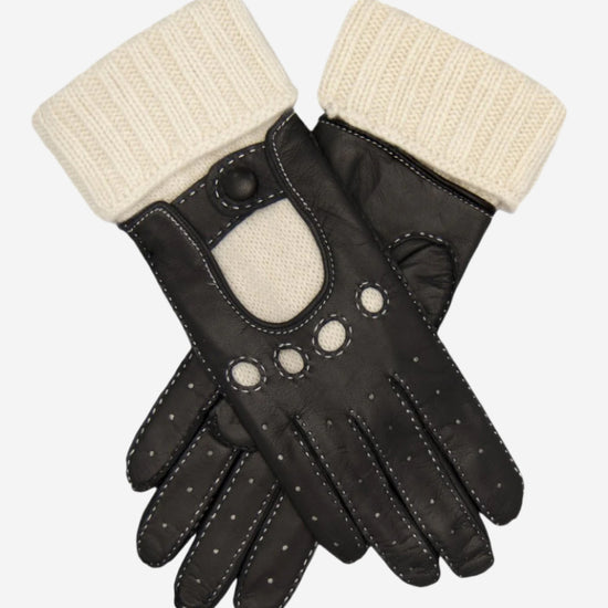 CD4141 (black) - Women's Winter Leather Driving Gloves with Cashmere Lining - Leather Gloves Online - Luxury Leather Gloves - 1