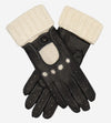 CD4141 (black) - Women's Winter Leather Driving Gloves with Cashmere Lining - Leather Gloves Online - Luxury Leather Gloves - 1