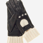 CD4141 (black) - Women's Winter Leather Driving Gloves with Cashmere Lining - Leather Gloves Online - Luxury Leather Gloves - 2