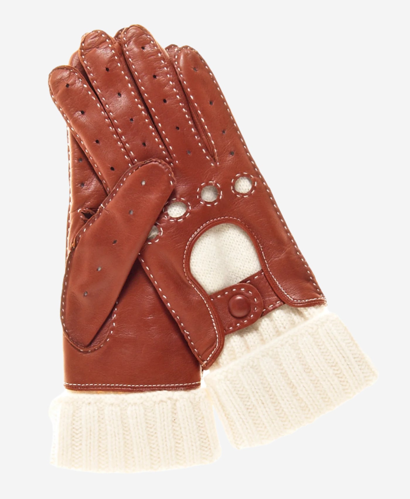 CD4141 (brown) - Women's Winter Leather Driving Gloves with Cashmere Lining - Leather Gloves Online - Luxury Leather Gloves - 2