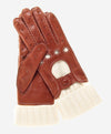 CD4141 (brown) - Women's Winter Leather Driving Gloves with Cashmere Lining - Leather Gloves Online - Luxury Leather Gloves - 2