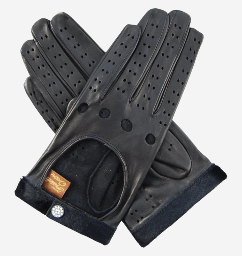 CD4201 (black) - Women's Elegant Italian Lambskin Driving Gloves - Leather Gloves Online - Luxury Leather Gloves - 1