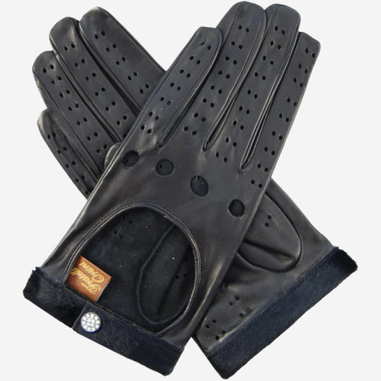 CD4201 (black) - Women's Elegant Italian Lambskin Driving Gloves - Leather Gloves Online - Luxury Leather Gloves - 1