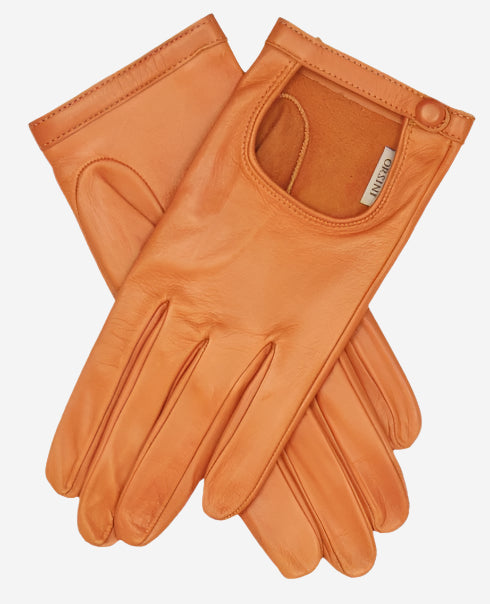 CD4244 (tangerine) - Women's Classico Italian Lambskin Driving Gloves - Leather Gloves Online - Luxury Leather Gloves - 2