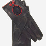 CD4255 (black) - Women's Italian Leather Driving Gloves with Contrast Welting - Leather Gloves Online - Luxury Leather Gloves - 2