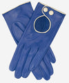 CD4255 (blue) - Women's Italian Leather Driving Gloves with Contrast Welting - Leather Gloves Online - Luxury Leather Gloves - 1