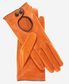 CD4255 (tangerine) - Women's Italian Leather Driving Gloves with Contrast Welting - Leather Gloves Online - Luxury Leather Gloves - 1