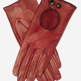 CD4255 (xb) - Women's Italian Leather Driving Gloves with Contrast Welting - Leather Gloves Online - Luxury Leather Gloves - 1