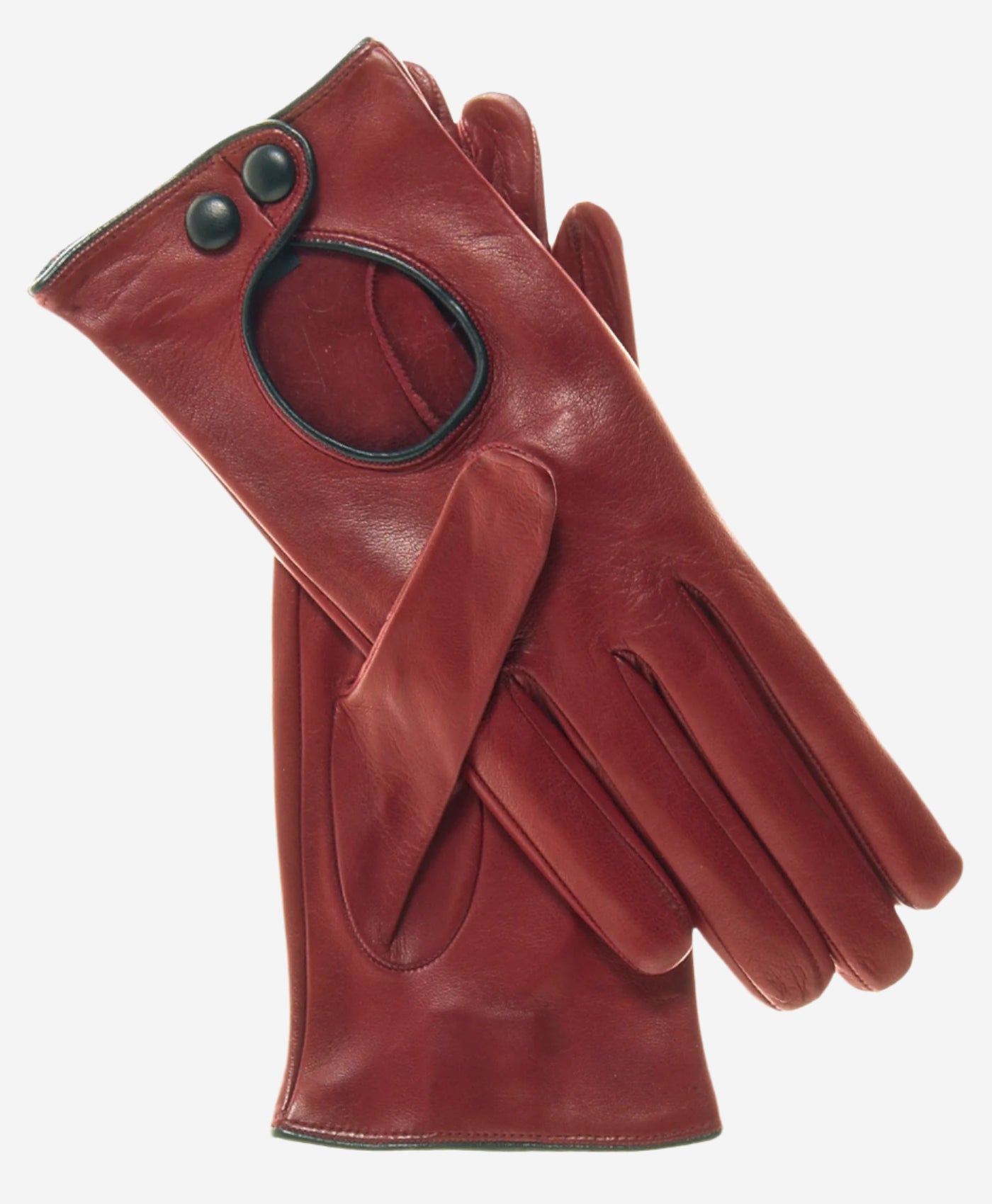 CD4255 (xb) - Women's Italian Leather Driving Gloves with Contrast Welting - Leather Gloves Online - Luxury Leather Gloves - 2