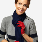 CD4266 (red) - Women's Italian Leather Driving Gloves with Contrast Stitching - Leather Gloves Online - Luxury Leather Gloves - 2