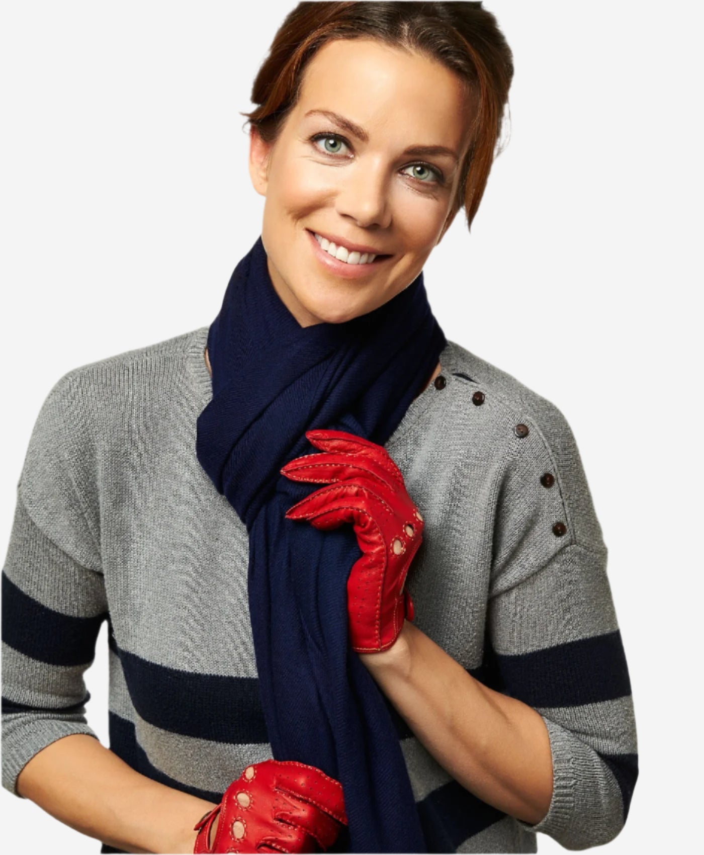 CD4266 (red) - Women's Italian Leather Driving Gloves with Contrast Stitching - Leather Gloves Online - Luxury Leather Gloves - 2