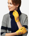 CD4266 (yellow) - Women's Italian Leather Driving Gloves with Contrast Stitching - Leather Gloves Online - Luxury Leather Gloves - 3