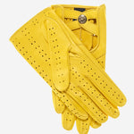 CD4378 (yellow) - Women's Sporty Italian Leather Driving Gloves - Leather Gloves Online - Luxury Leather Gloves - 1