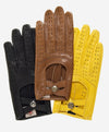 CD4378 (saddle) - Women's sporty Italian leather driving gloves