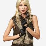 CD4378 (black) - Women's Sporty Italian Leather Driving Gloves - Leather Gloves Online - Luxury Leather Gloves - 2