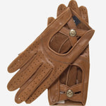 CD4378 (saddle) - Women's Sporty Italian Leather Driving Gloves - Leather Gloves Online - Luxury Leather Gloves - 1