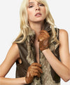 CD4378 (saddle) - Women's Sporty Italian Leather Driving Gloves - Leather Gloves Online - Luxury Leather Gloves - 3