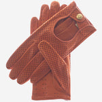 CD4466 (cognac) - Women's Ventilated Leather Driving Gloves - Leather Gloves Online - Luxury Leather Gloves - 1