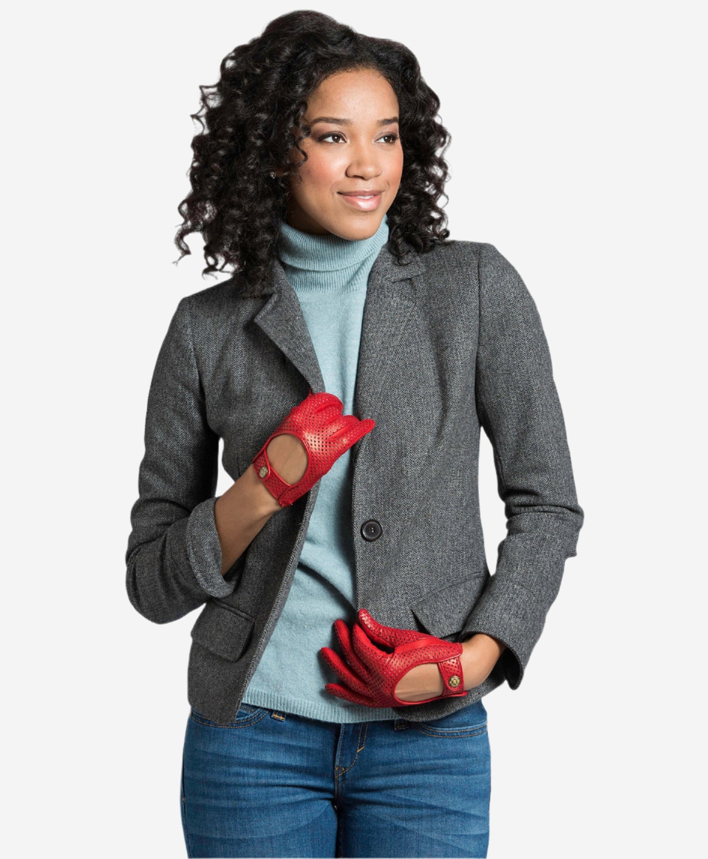 CD4466 (red) - Women's Ventilated Leather Driving Gloves - Leather Gloves Online - Luxury Leather Gloves - 2