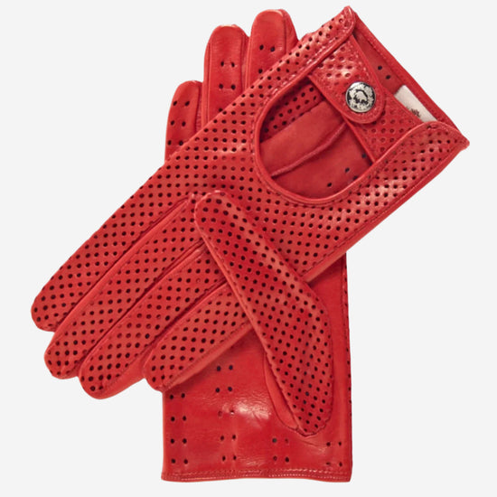 CD4466 (red) - Women's Ventilated Leather Driving Gloves - Leather Gloves Online - Luxury Leather Gloves - 1