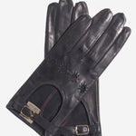 CD4814 (black) - Women's Italian Leather Driving Gloves with Buckled Strap - Leather Gloves Online - Luxury Leather Gloves - 1