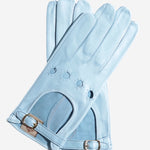 CD4814 (celeste) - Women's Italian Leather Driving Gloves with Buckled Strap - Leather Gloves Online - Luxury Leather Gloves - 1