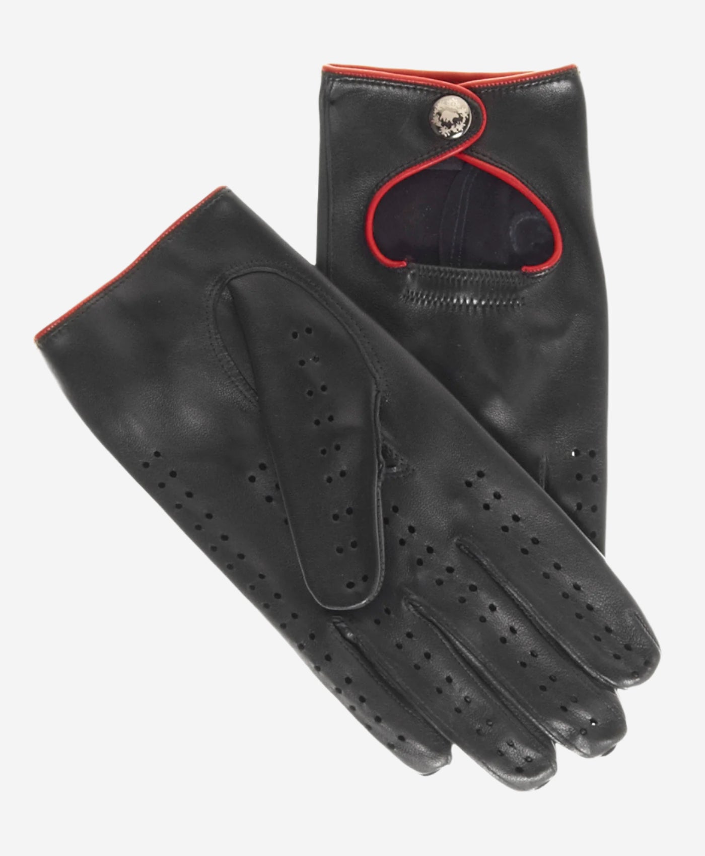 CD4927 (black) - Ladies Driving Gloves with Accent Piping - Leather Gloves Online - Luxury Leather Gloves - 1