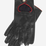 CD4927 (black) - Ladies Driving Gloves with Accent Piping - Leather Gloves Online - Luxury Leather Gloves - 2