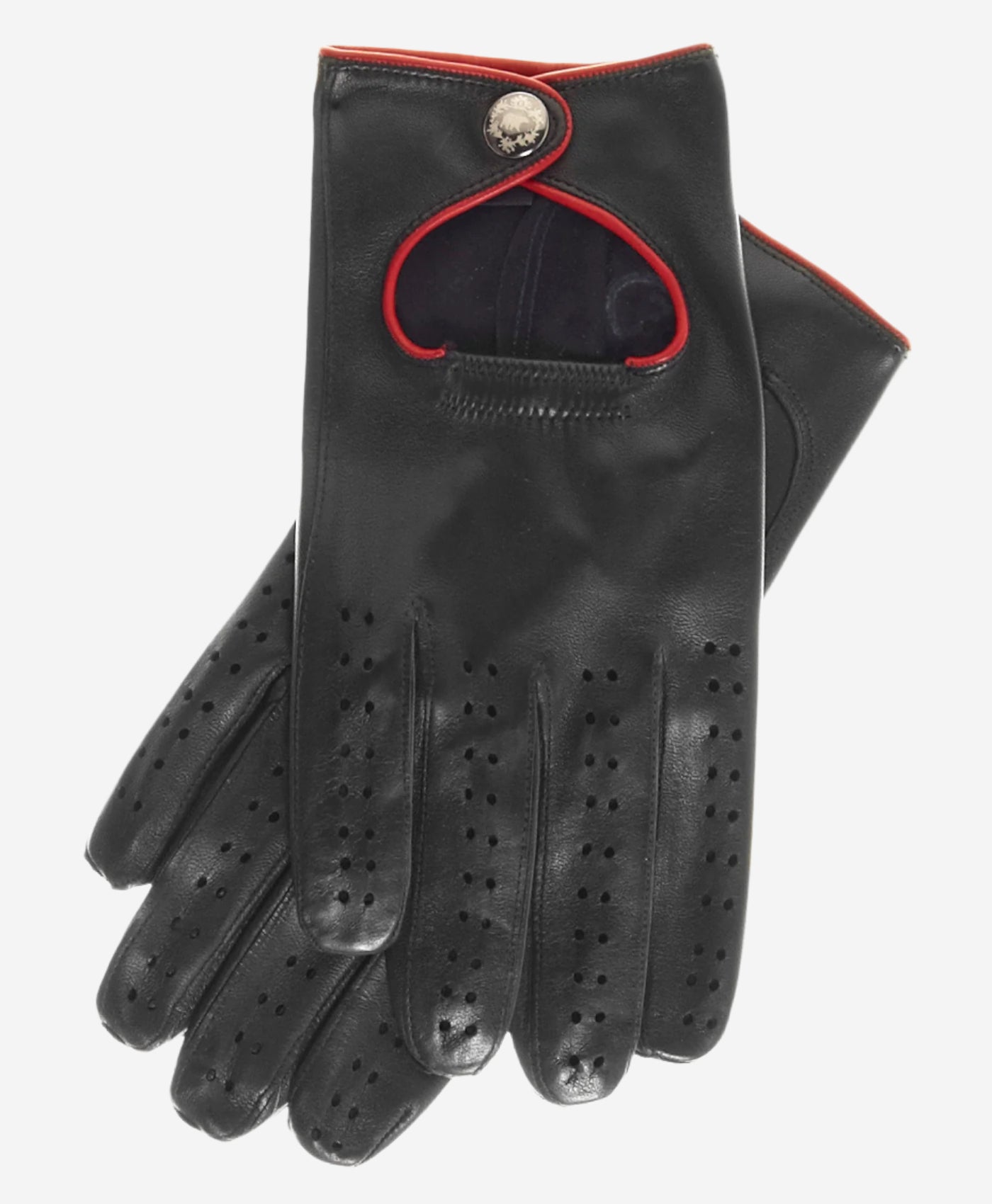 CD4927 (black) - Ladies Driving Gloves with Accent Piping - Leather Gloves Online - Luxury Leather Gloves - 2