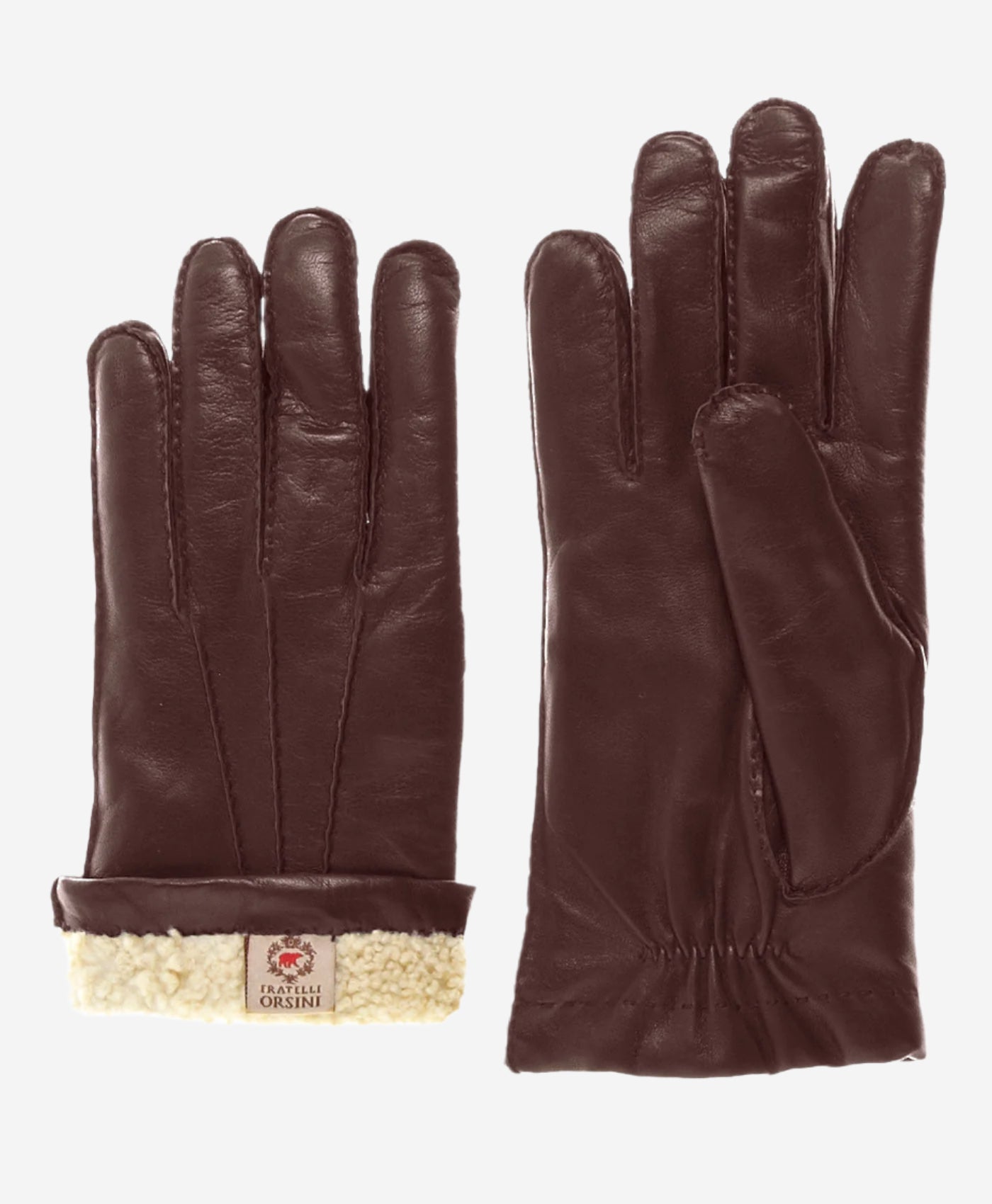 CL3103 (brown) - Men's Handsewn Lamb Shearling Winter Leather Gloves - Leather Gloves Online - Luxury Leather Gloves - 2