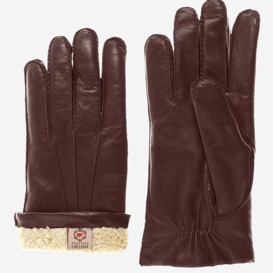 CL3103 (brown) - Men's Handsewn Lamb Shearling Winter Leather Gloves - Leather Gloves Online - Luxury Leather Gloves - 2