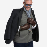 CL3103 (brown) - Men's Handsewn Lamb Shearling Winter Leather Gloves - Leather Gloves Online - Luxury Leather Gloves - 4