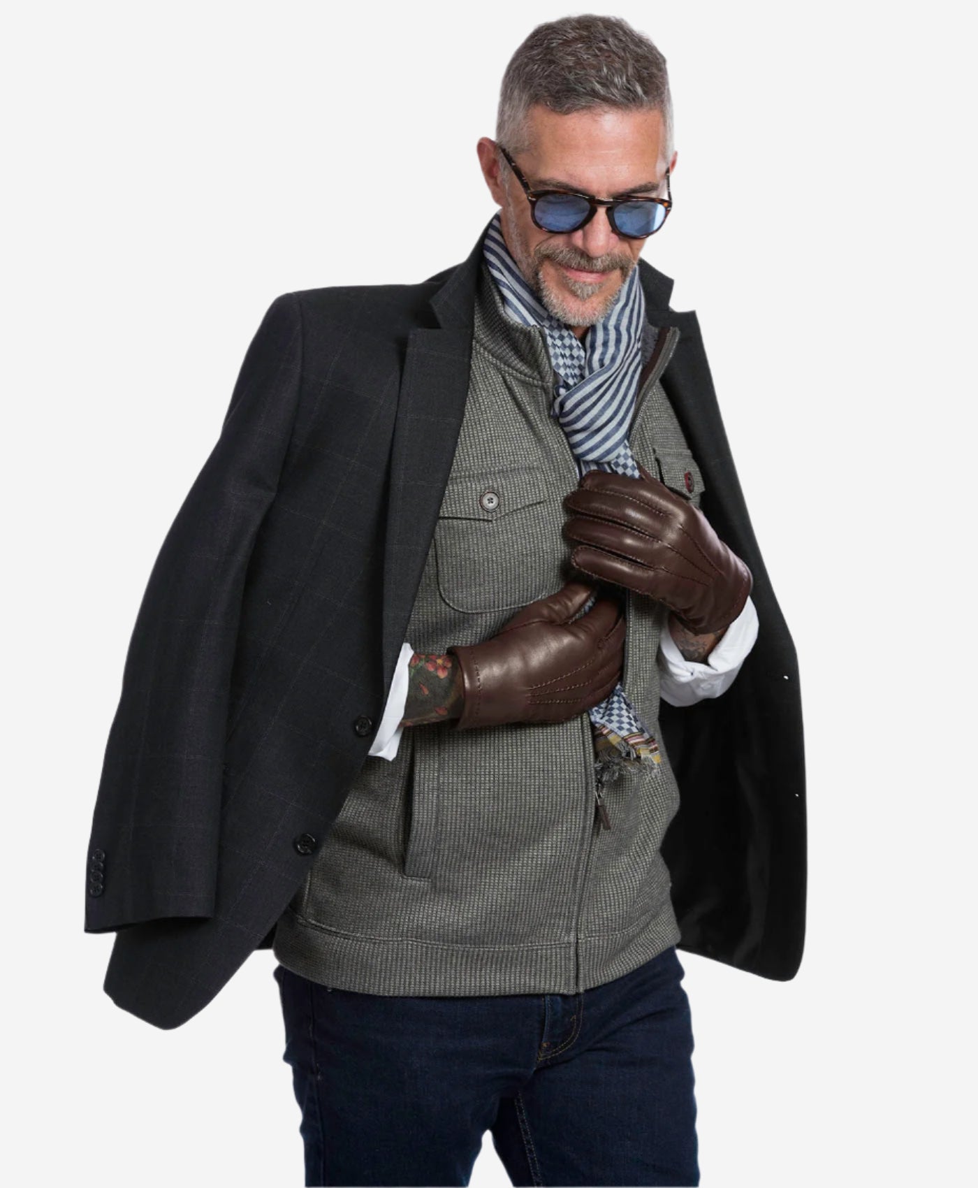 CL3103 (brown) - Men's Handsewn Lamb Shearling Winter Leather Gloves - Leather Gloves Online - Luxury Leather Gloves - 4