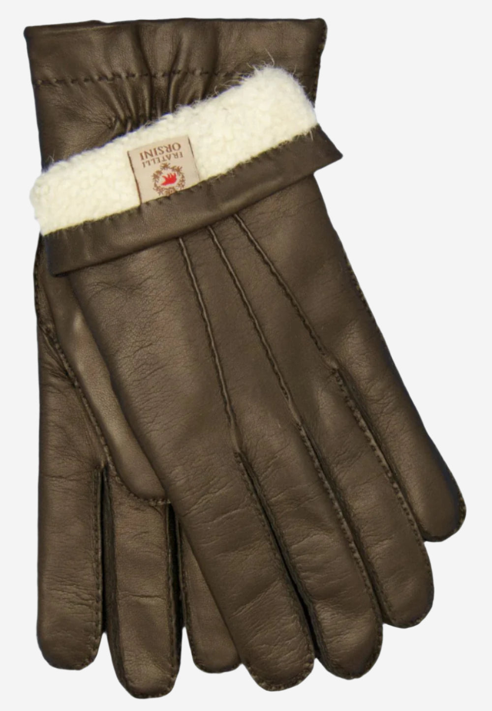 CL3103 (brown) - Men's Handsewn Lamb Shearling Winter Leather Gloves - Leather Gloves Online - Luxury Leather Gloves - 3