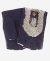 CL4522 (navy) - Women's Italian Shearling Fingerless Gloves - Leather Gloves Online - Luxury Leather Gloves - 1