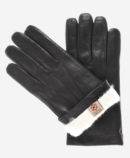 CR3001 (black) - Men’s handsewn Italian rabbit fur gloves