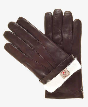CR3001 (brown) - Men's Italian Rabbit Fur Gloves - Leather Gloves Online - Luxury Leather Gloves - 1