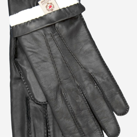 CR3103 (black) - Men's Handsewn Rabbit Fur Gloves - Leather Gloves Online - Luxury Leather Gloves - 2