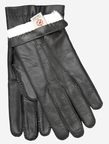 CR3103 (black) - Men's Handsewn Rabbit Fur Gloves - Leather Gloves Online - Luxury Leather Gloves - 2