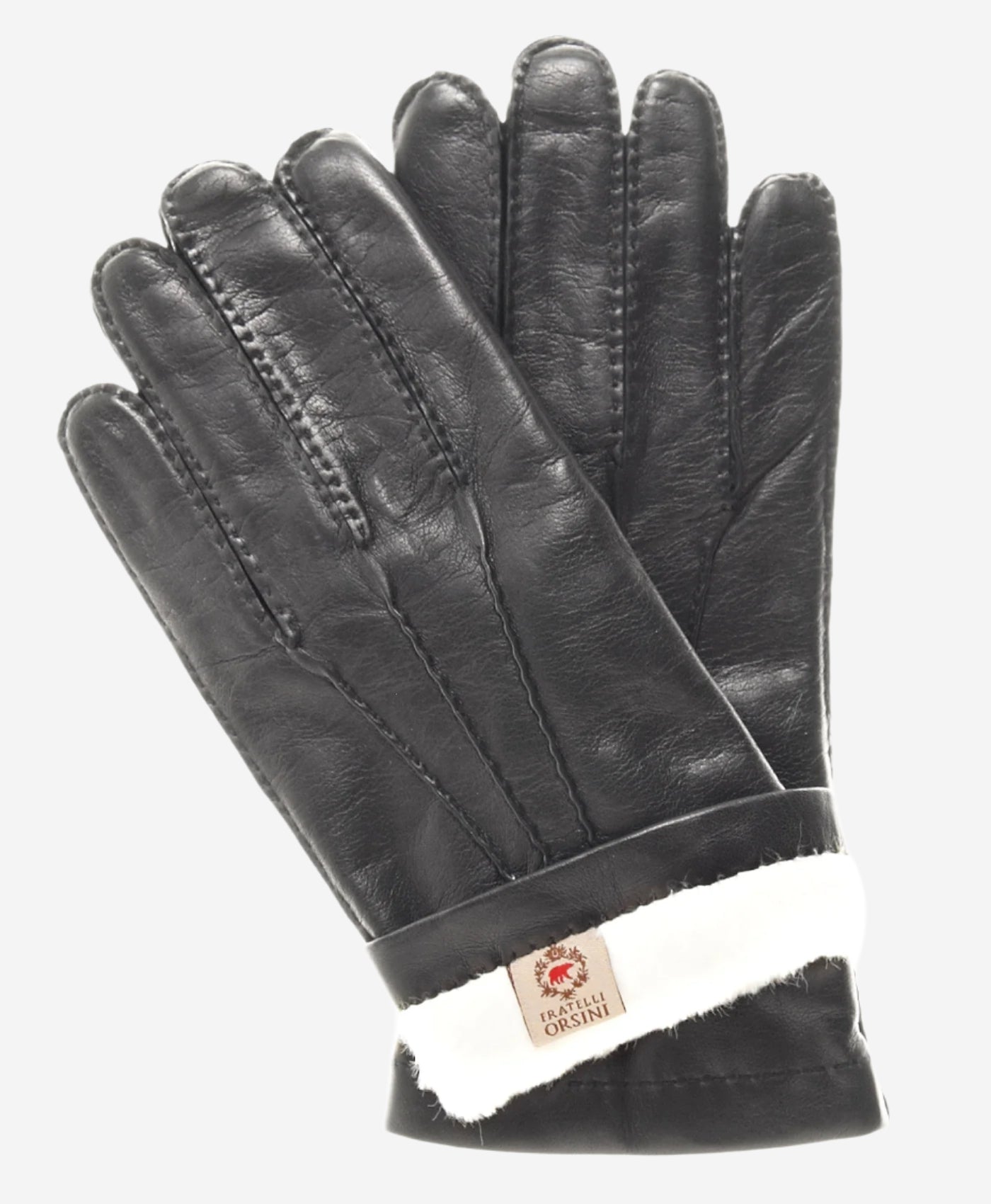 CR3103 (black) - Men's Handsewn Rabbit Fur Gloves - Leather Gloves Online - Luxury Leather Gloves - 1