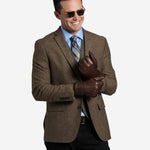 CR3103 (brown) - Men's Handsewn Rabbit Fur Gloves - Leather Gloves Online - Luxury Leather Gloves - 4