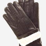 CR3103 (brown) - Men's Handsewn Rabbit Fur Gloves - Leather Gloves Online - Luxury Leather Gloves - 2