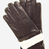 CR3103 (brown) - Men's Handsewn Rabbit Fur Gloves - Leather Gloves Online - Luxury Leather Gloves - 2