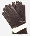 CR3103 (brown) - Men's Handsewn Rabbit Fur Gloves - Leather Gloves Online - Luxury Leather Gloves - 2
